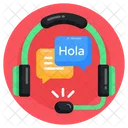 Language Learning Headphones Audio Translation Audio Interpreter Icon