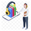 Blended Learning Audiobooks Audio Lecture Icon