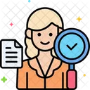 Auditor Female Checker Inspector Icon