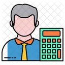 Empresario Auditor Calculador Ícone