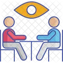 Augensicherheit Geschaftstreffen Besprechung Symbol