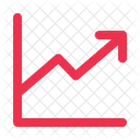 Augmentation Fleche Vers Le Haut Graphique Lineaire Icône