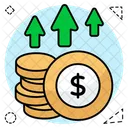 Augmentation De La Valeur Du Dollar Inflation Taux De Change Eleve Du Dollar Icône