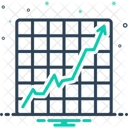 Graphique d'augmentation des stocks  Icône