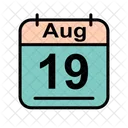 8 月、カレンダー、日付 アイコン