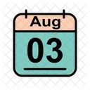 August Calendar Date Icon