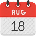 August Calendar Days Time And Date Icon