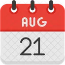 August Calendar Days Time And Date Icon