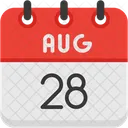 August Calendar Days Time And Date Icon