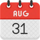 August Calendar Days Time And Date Icon