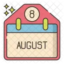 August Month Calendar Icon