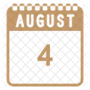August Calendar Colorfill Icon