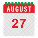August calendar flat-  Icon