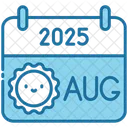 August Calendar Time Icon