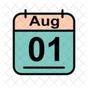 August Calendar Date Icon
