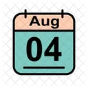 August Calendar Date Icon