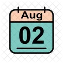August Calendar Date Icon