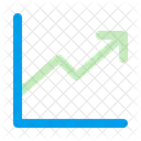 Aumento Seta Para Cima Grafico De Linhas Ícone