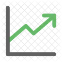 Aumento Seta Para Cima Grafico De Linhas Ícone