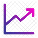 Aumento Seta Para Cima Grafico De Linhas Ícone