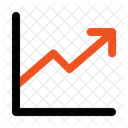 Aumento Seta Para Cima Grafico De Linhas Ícone