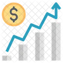 Aumento Do Dolar Lucro Financeiro Grafico De Barras Do Dolar Ícone