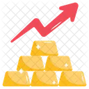 Aumento De Ouro Lingotes Crescimento De Ouro Ícone