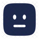 Ausdruckslos Quadrat Smiley Gesicht Symbol