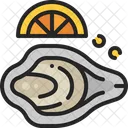Austern Meeresfruchte Zitrone Symbol