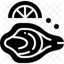 Austern Meeresfruchte Zitrone Symbol