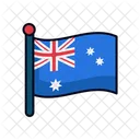 Australia Flag Filled Line Symbol