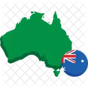 Australia Map Green Icon