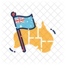 Map Australia National Flag Icon
