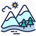 Austria Mountains Landscape Icon