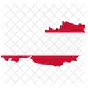 Austria Flag Map Icon