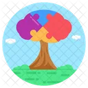 Puzzle Tree Autism Awareness Tree Autism Tree Icon