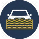 Auto Bei Hochwasser Wasser Autonom Symbol