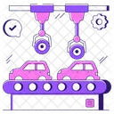 Auto Produktionslinie Forderband Gepackband Symbol