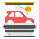 Auto Produktionslinie Forderband Gepackband Symbol