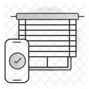 自動ブラインド、スマートブラインド、窓の自動化 アイコン