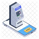 Mobile Atm Automated Teller Machine Digital Banking Icon