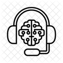 Artificial Intelligence Assistance Call Center Icon