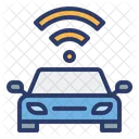 Autonomous Car Wireless Signal Automation Icon