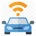Autonomous Car Wireless Signal Automation Icon
