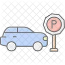 Autoparkplatz Linear Farbsymbol Symbol