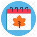Autumn Calendar Daybook Datebook Icon
