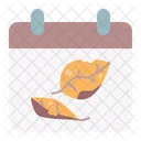 Calendar Leaves Fall Icon