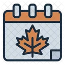 Autumn Calendar Leaf Icon