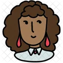 Woman Curly Hair Icon