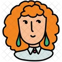 Woman Ginger Curly Icon